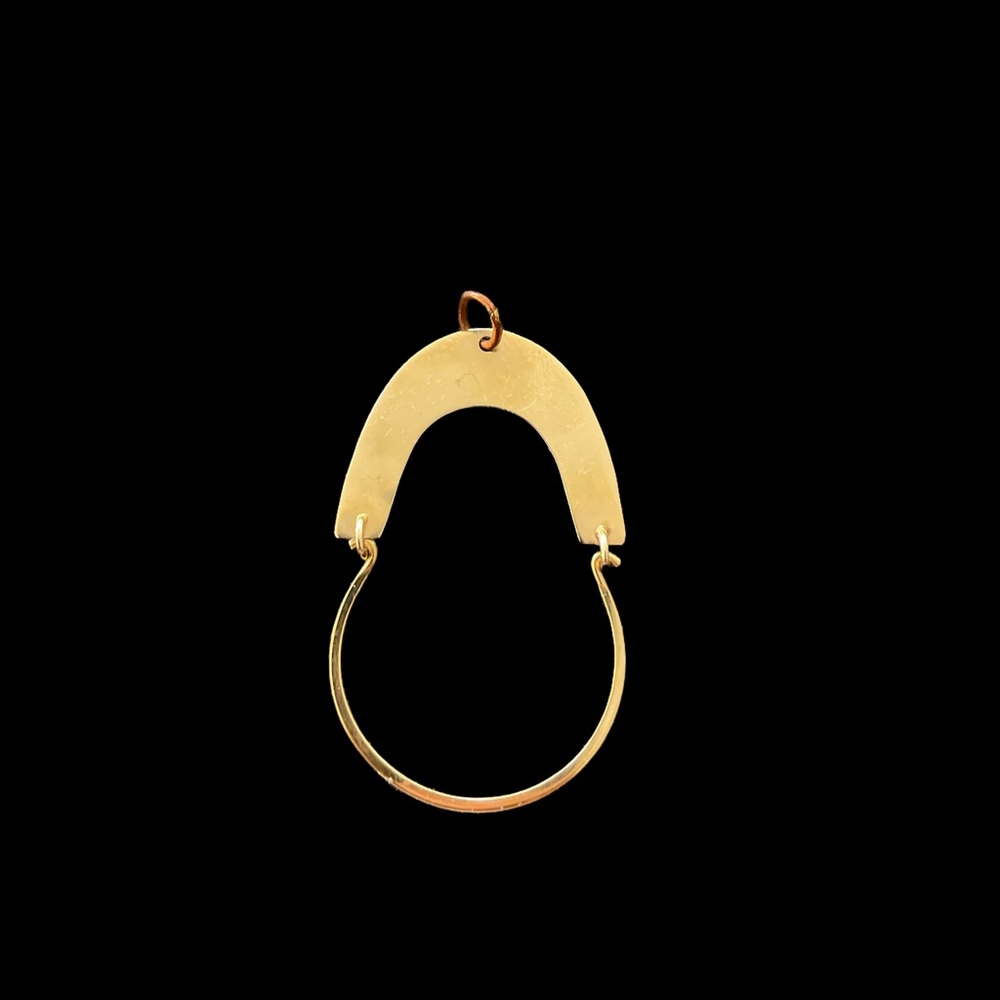 14k Gold Retro Charm Holder